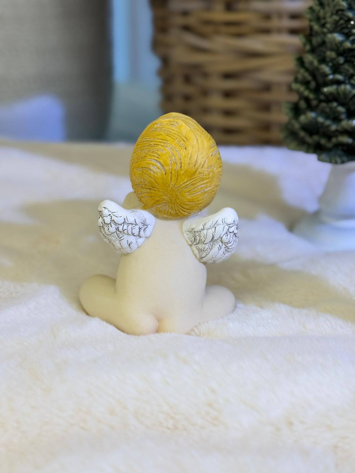 Angioletto in resina seduto - H.10x7 cm - EDG